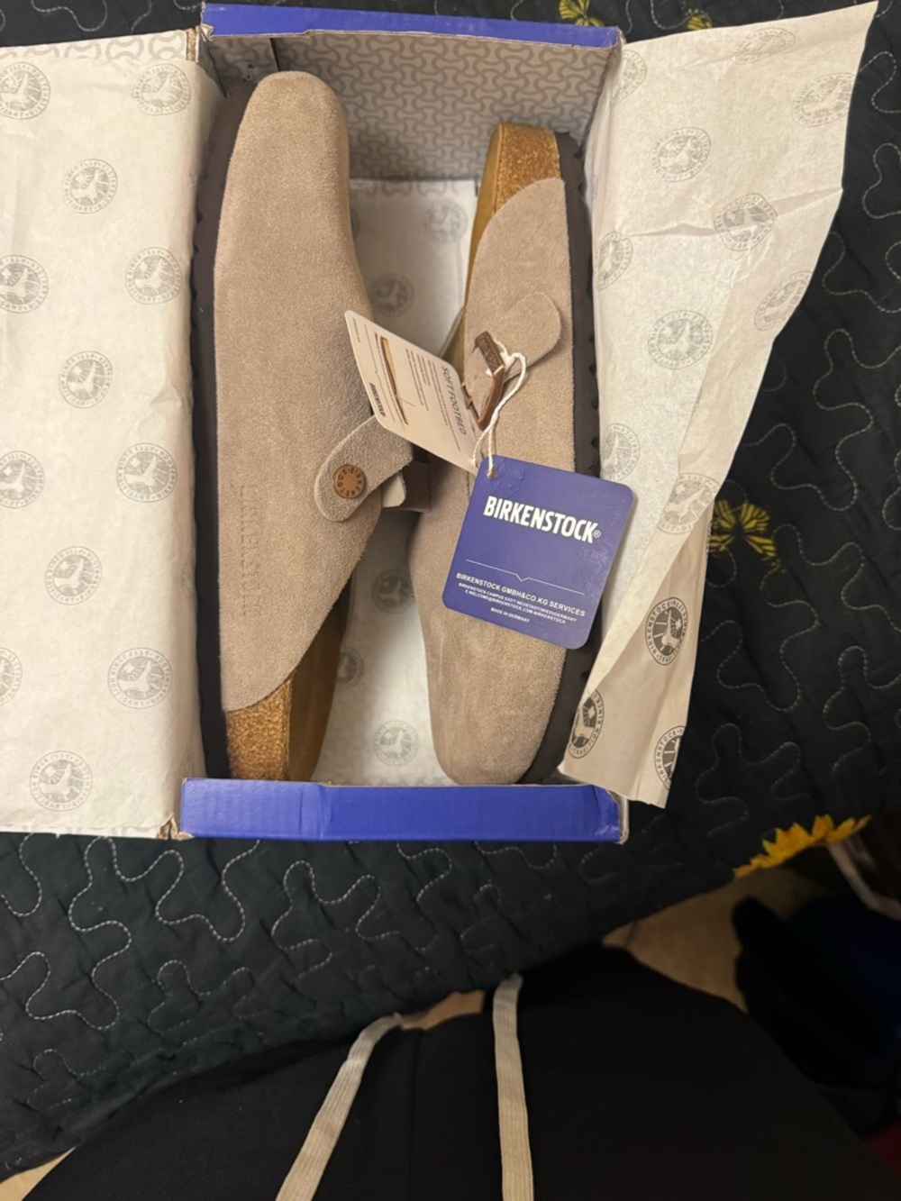 Birkenstock Taupe Suede Slip-On Clog Mules